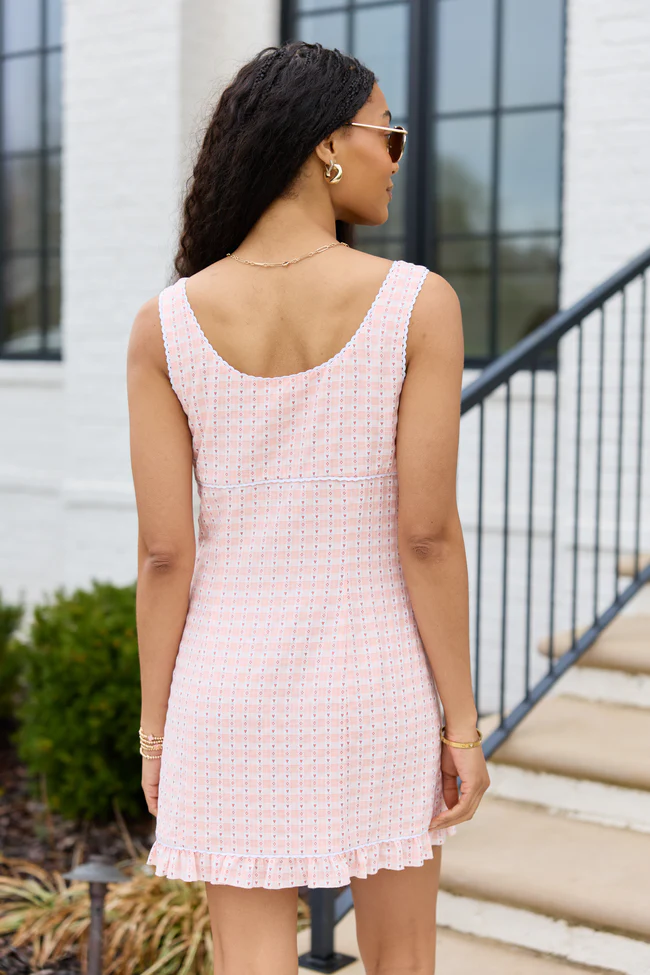 Mindy Pink Heart Gingham Dress - Image 4