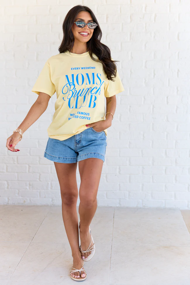 Moms Brunch Club Yellow Graphic Tee - Image 4