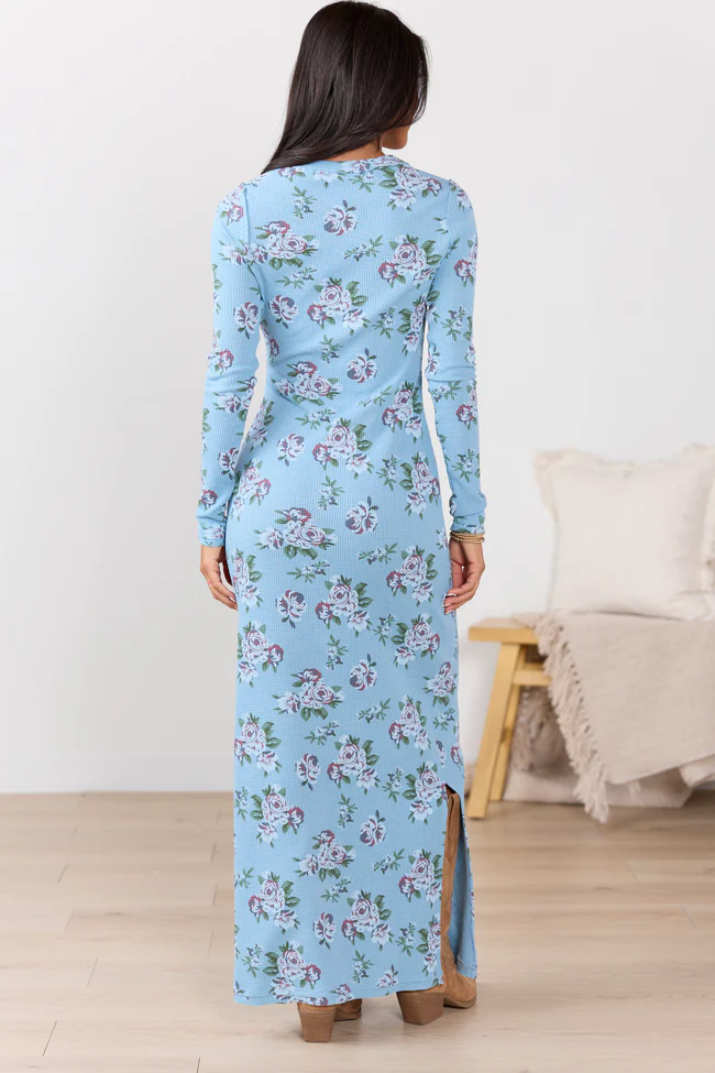 Morgan Blue Floral Maxi Dress SALE - Image 4