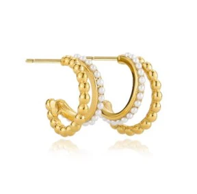 Moti Gold Double Hoops - Image 2