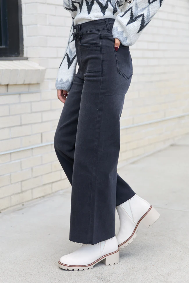 My Favorite Stretchy Black Wide Leg Jeans DOORBUSTER - Image 3