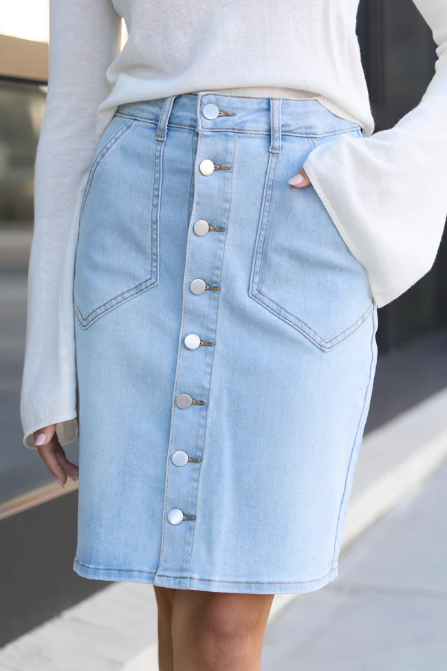 My Favorite Stretchy Button Down Skirt FINAL SALE