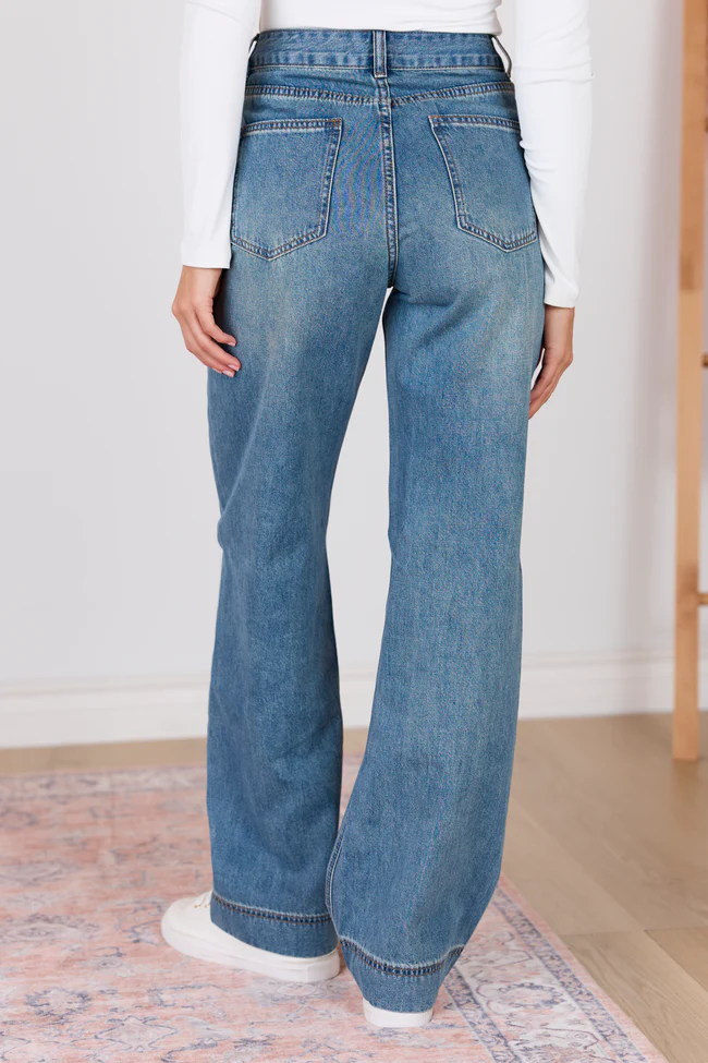 My Favorite Stretchy Dark Wash Loose Fit Jeans - Image 4