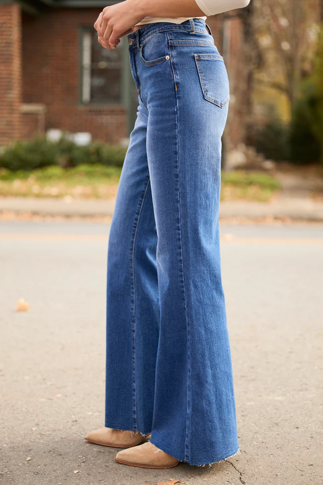 My Favorite Stetchy Dark Wash Relaxed Flare Jeans FINAL SALE - Image 3
