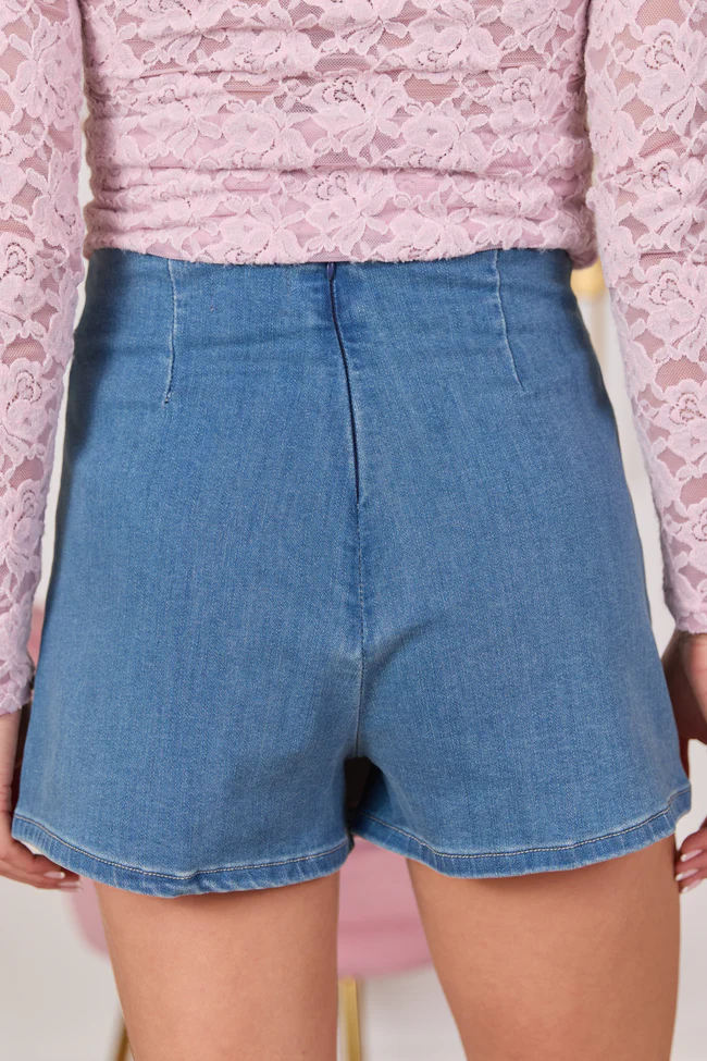 My Favorite Stretchy Dark Wash Side Slit Denim Skort - Image 4