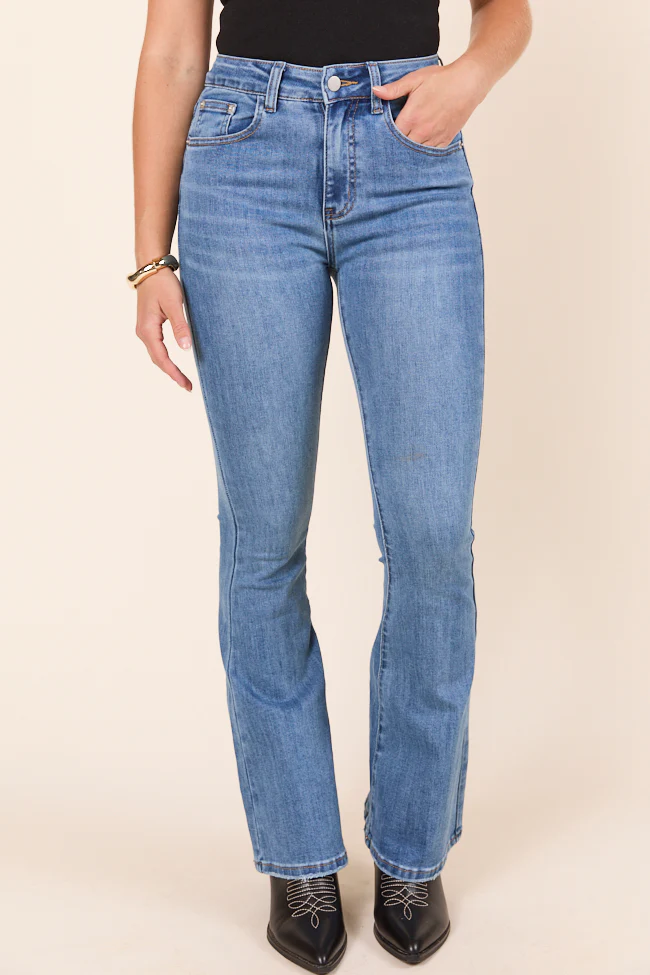 My Favorite Stretchy Medium Wash Bootcut Jeans FINAL SALE - Image 2