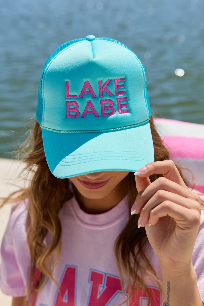 Lake Babe Blue Trucker Hat DOORBUSTER