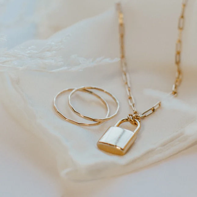 Newport Gold Filled Lock Necklace - Image 3