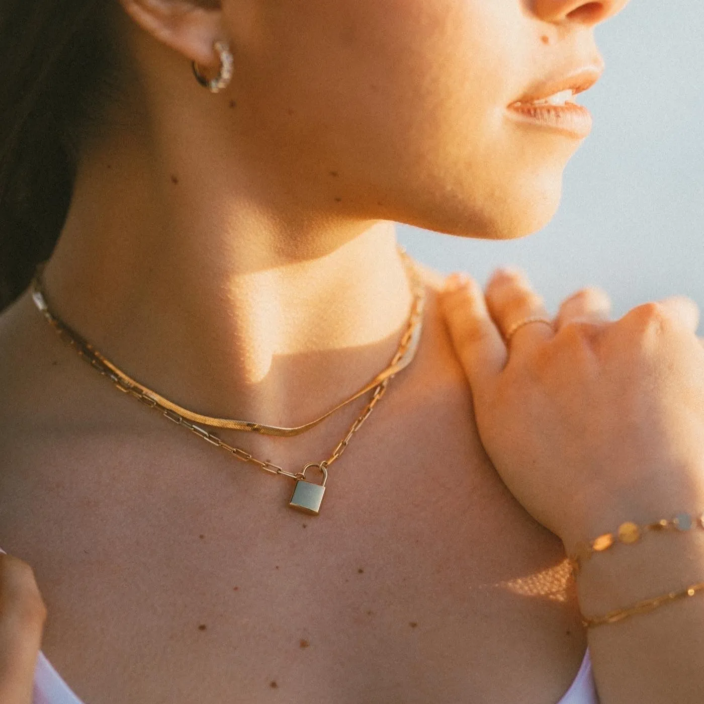 Newport Gold Filled Lock Necklace - Image 4