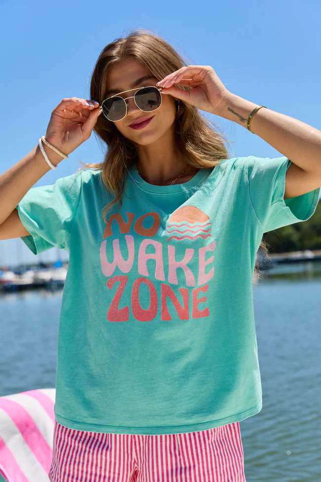 No Wake Zone Mint Graphic Tee - Image 3