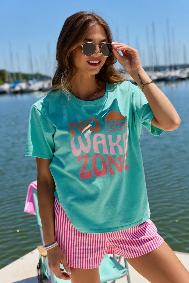 No Wake Zone Mint Graphic Tee - Image 4