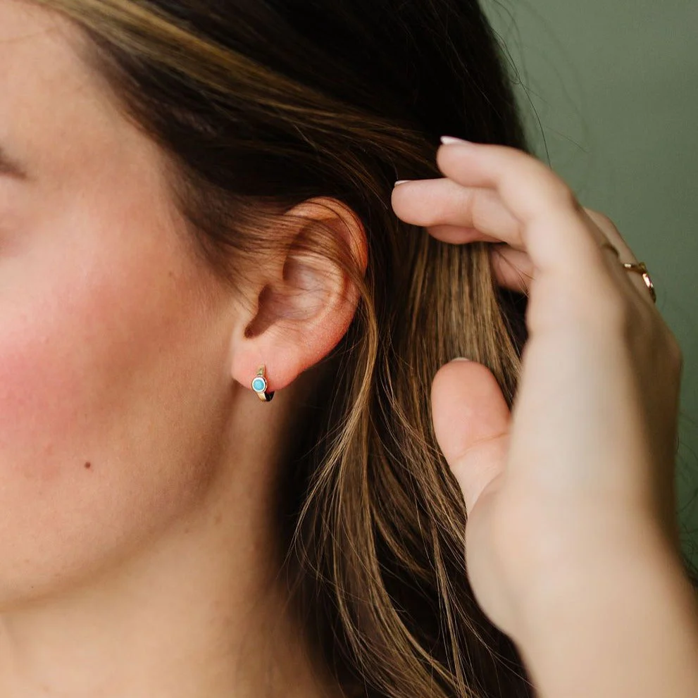 Noelle Turquoise Hoop Earrings - Image 3