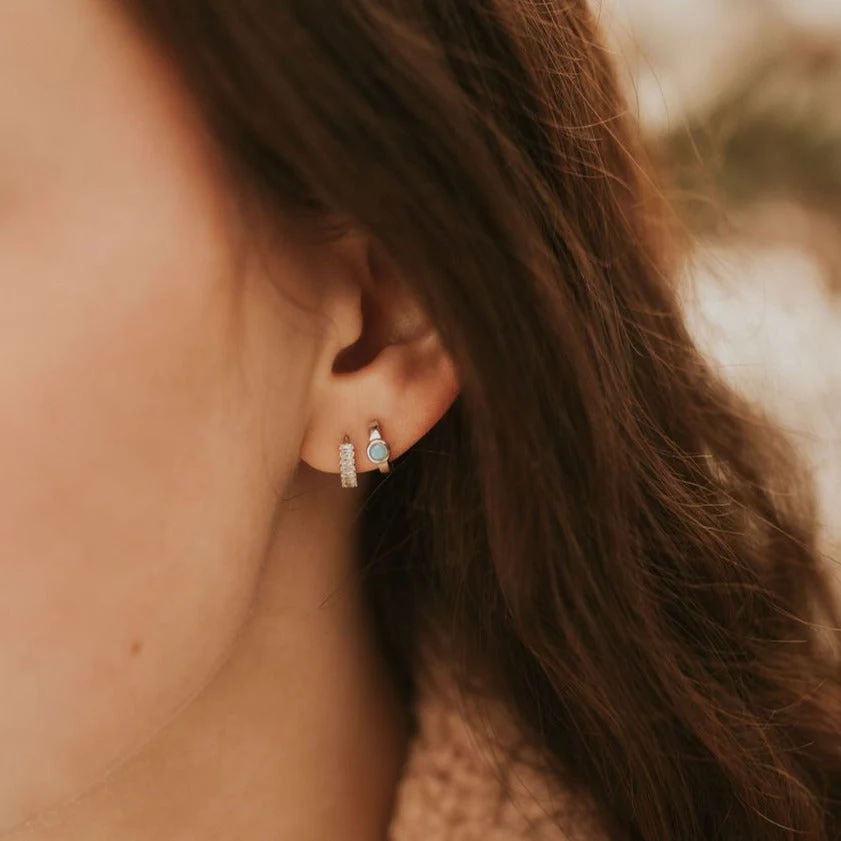 Noelle Turquoise Hoop Earrings - Image 4