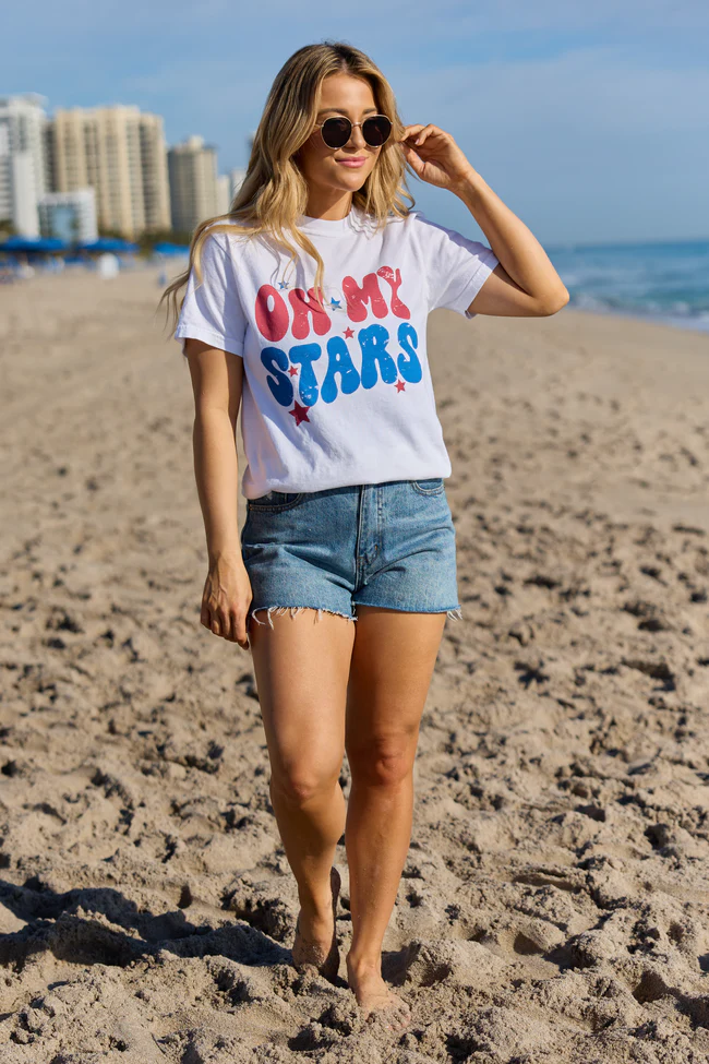 Oh My Stars White Graphic Tee DOORBUSTER - Image 3