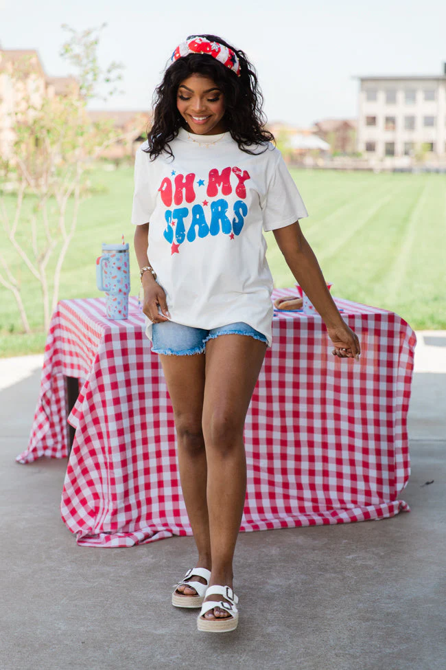 Oh My Stars White Graphic Tee DOORBUSTER - Image 6