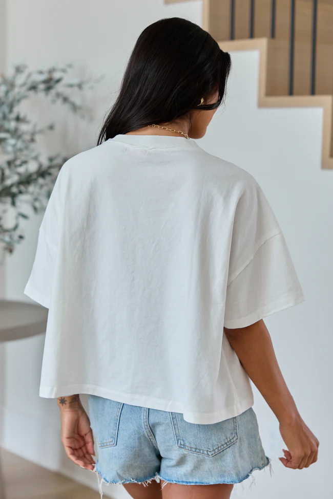 Perfect Staple Ivory Soft Knit Pocket Tee - Image 5