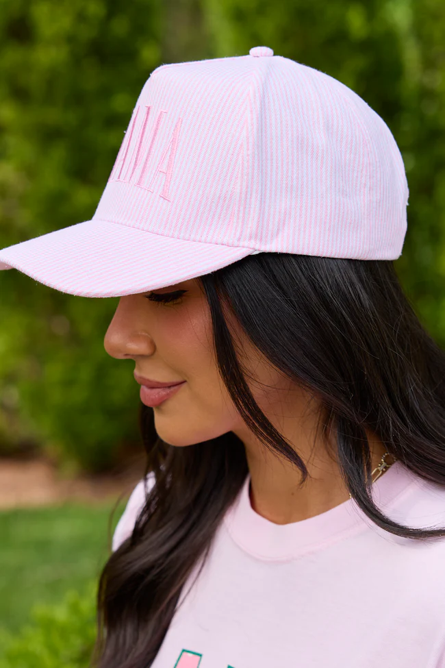 Pink Striped Mama Trucker Hat DOORBUSTER - Image 3