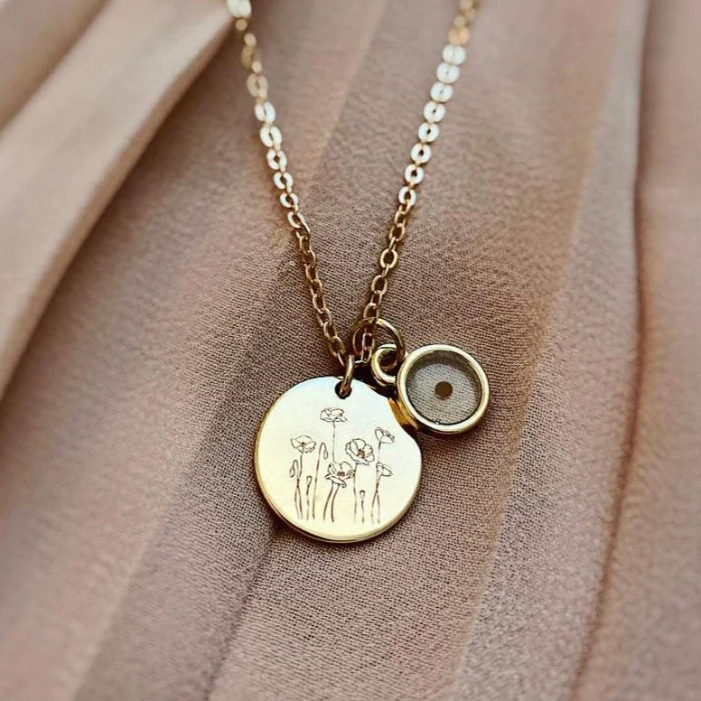 Poppy Necklace with Mustard Seed - Image 3