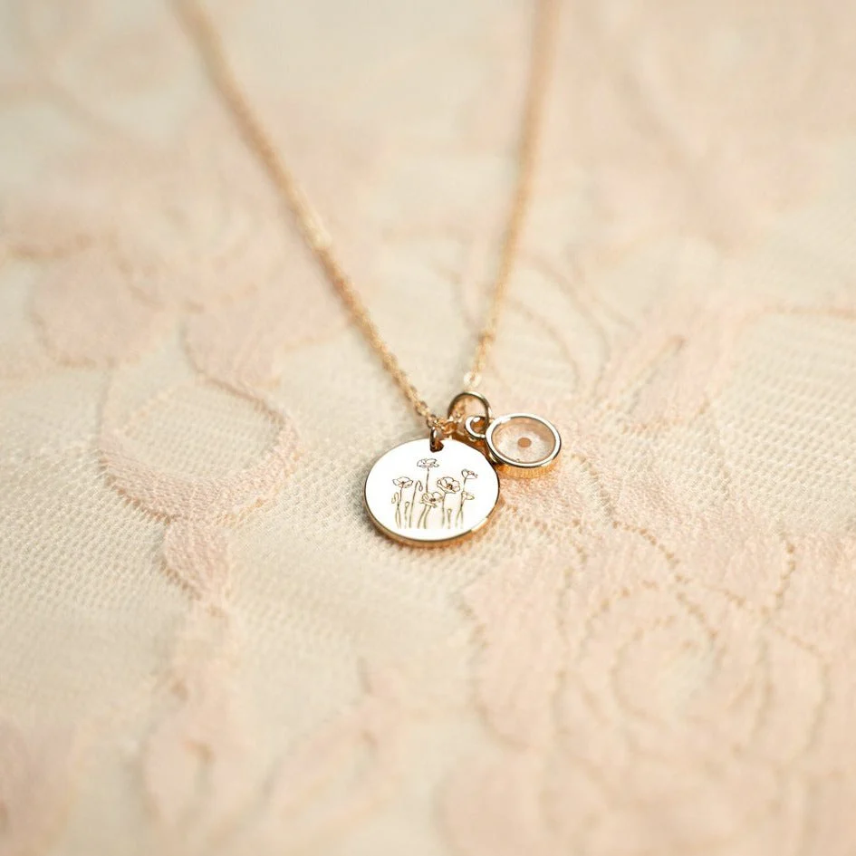 Poppy Necklace with Mustard Seed - Image 4