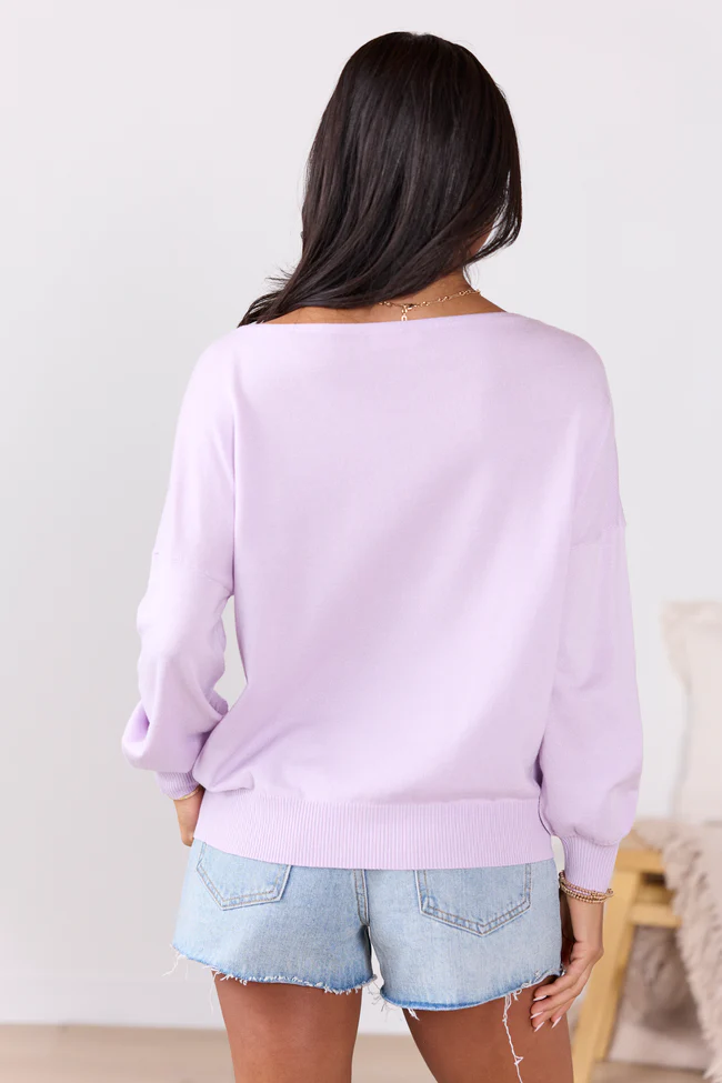 Preslee Lavender Slouchy Top - Image 4
