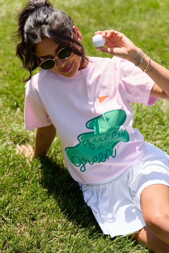 Queen of the Green Light Pink Graphic Tee