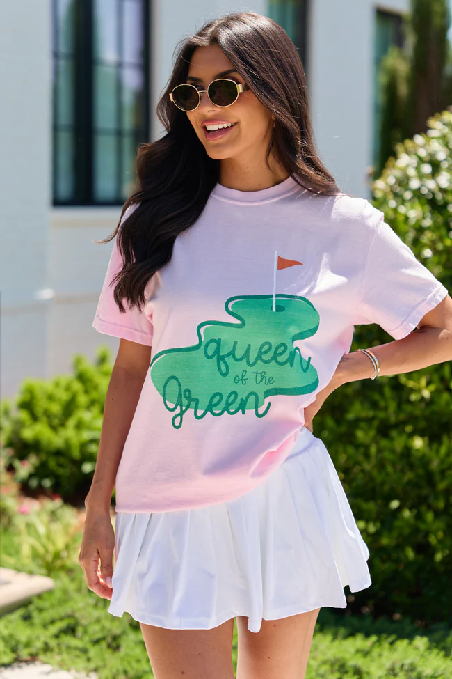 Queen of the Green Light Pink Graphic Tee - Image 2
