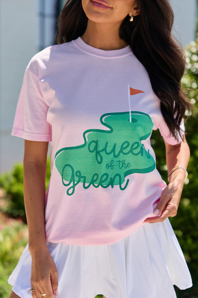 Queen of the Green Light Pink Graphic Tee - Image 4