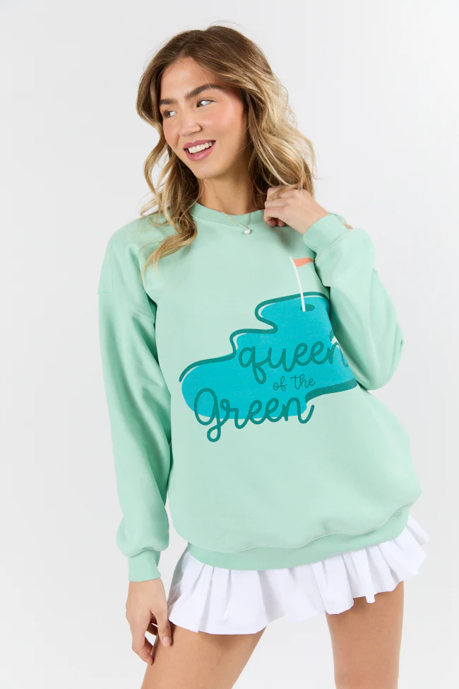 Queen Of The Green Mint Graphic Sweatshirt