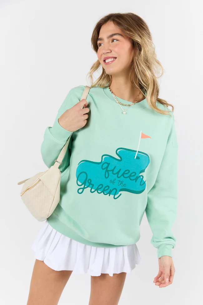 Queen Of The Green Mint Graphic Sweatshirt - Image 3