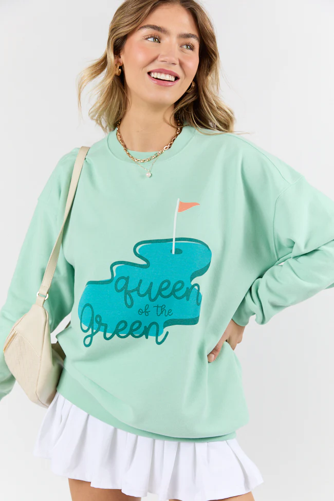 Queen Of The Green Mint Graphic Sweatshirt - Image 4