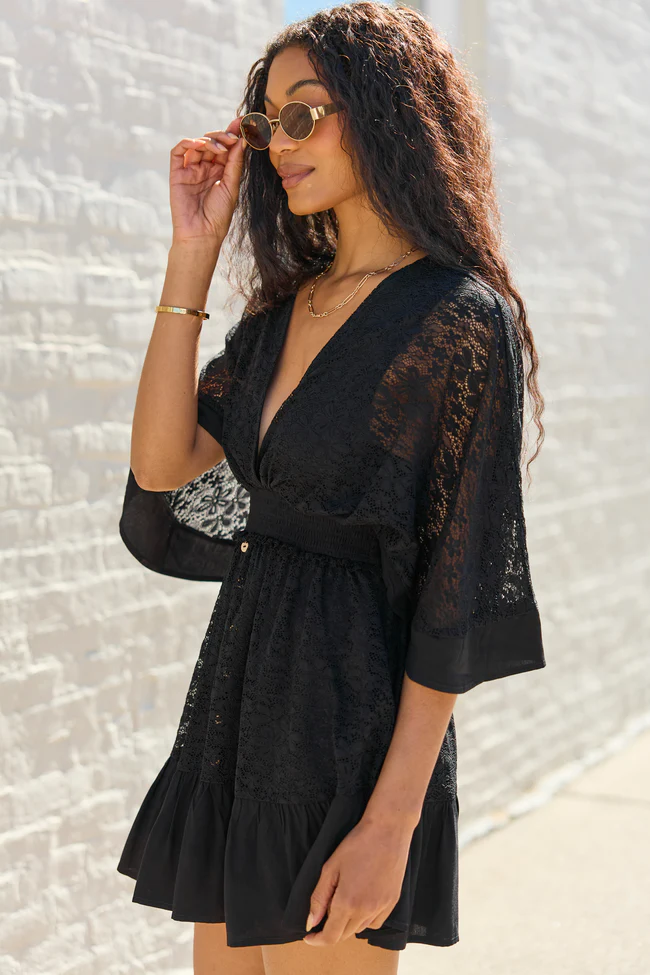 Riverly Black Lace Dress SALE - Image 3