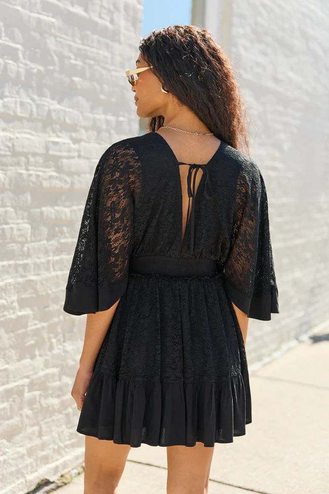 Riverly Black Lace Dress SALE - Image 4