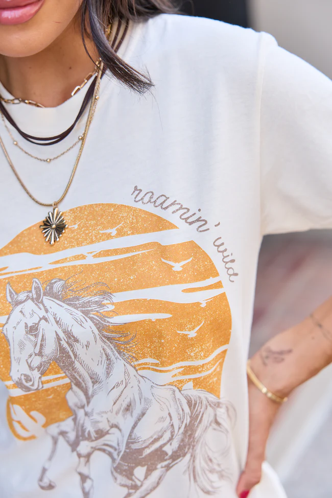 Roamin' Wild Ivory Graphic Tee - Image 4