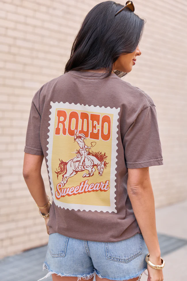 Rodeo Sweetheart Brown Graphic Tee - Image 4