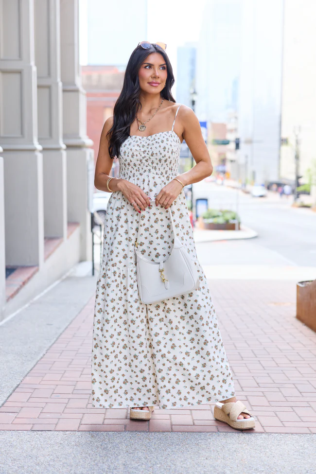 Rowan Brown Floral Maxi Dress - Image 5