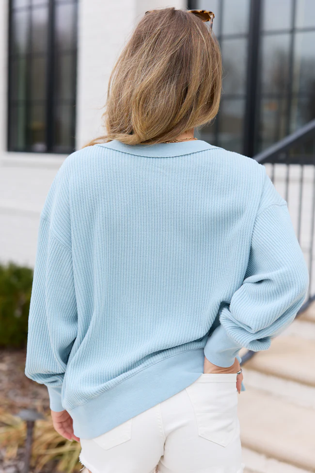 Rue Blue Thermal Long Sleeve Top SALE - Image 5