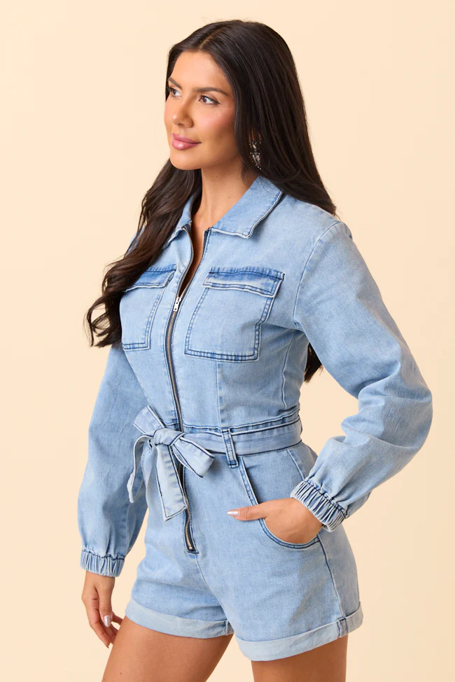 Saige Denim Romper FINAL SALE - Image 5