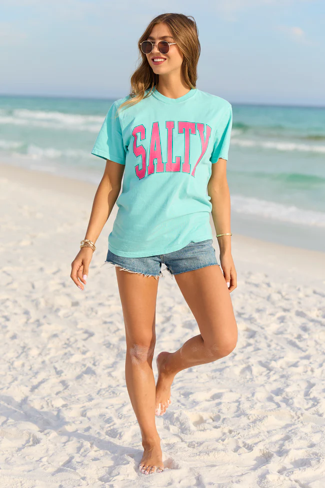 Salty Block Mint Graphic Tee - Image 3