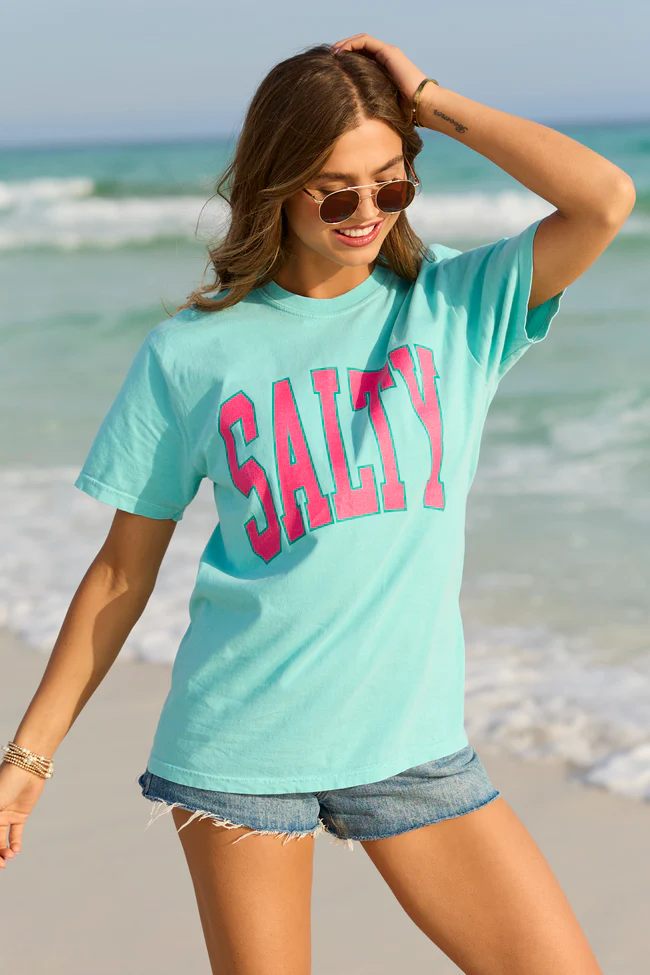 Salty Block Mint Graphic Tee - Image 4