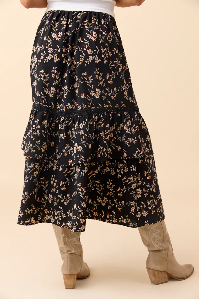 Sasha Black Multi Tiered Maxi Skirt FINAL SALE - Image 5
