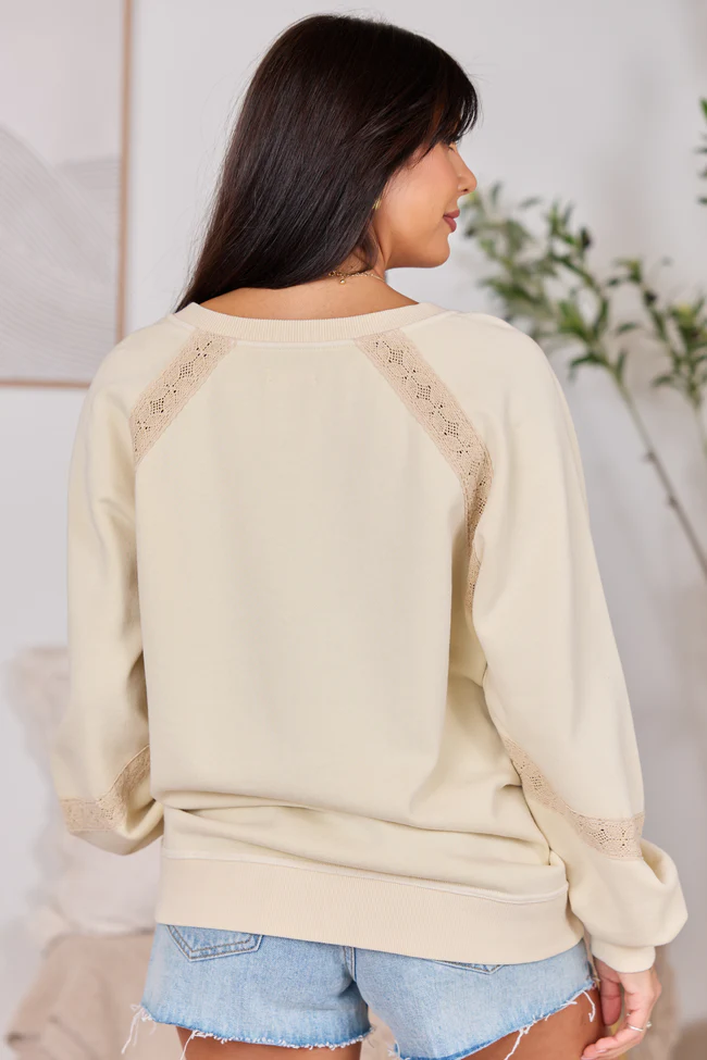 Sawyer Cream Lace V-neck Top - Image 6