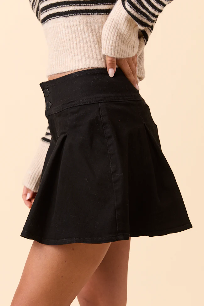Scottie Black Denim Pleated Skort FINAL SALE - Image 3