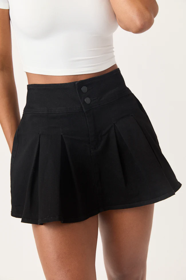 Scottie Black Denim Pleated Skort FINAL SALE - Image 5