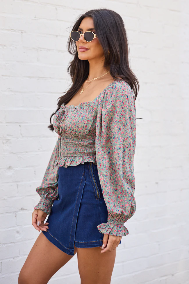 Shalyn Ditsy Floral Smocked Top FINAL SALE - Image 3