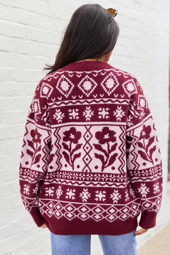 Steff Berry Fair Isle Oversized Cardigan FINAL SALE - Image 5