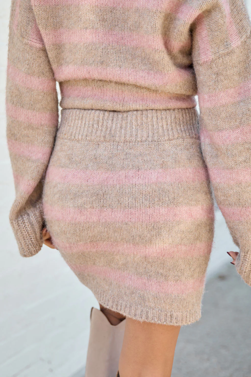 Steffy Pink Striped Sweater Skirt FINAL SALE - Image 4