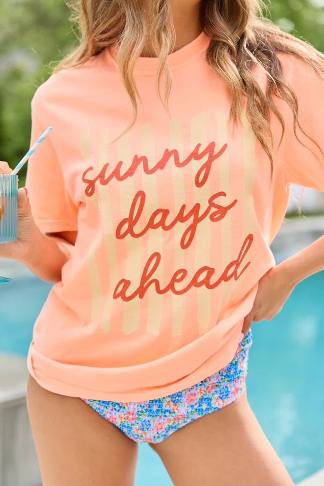 Sunny Days Ahead Neon Orange Graphic Tee