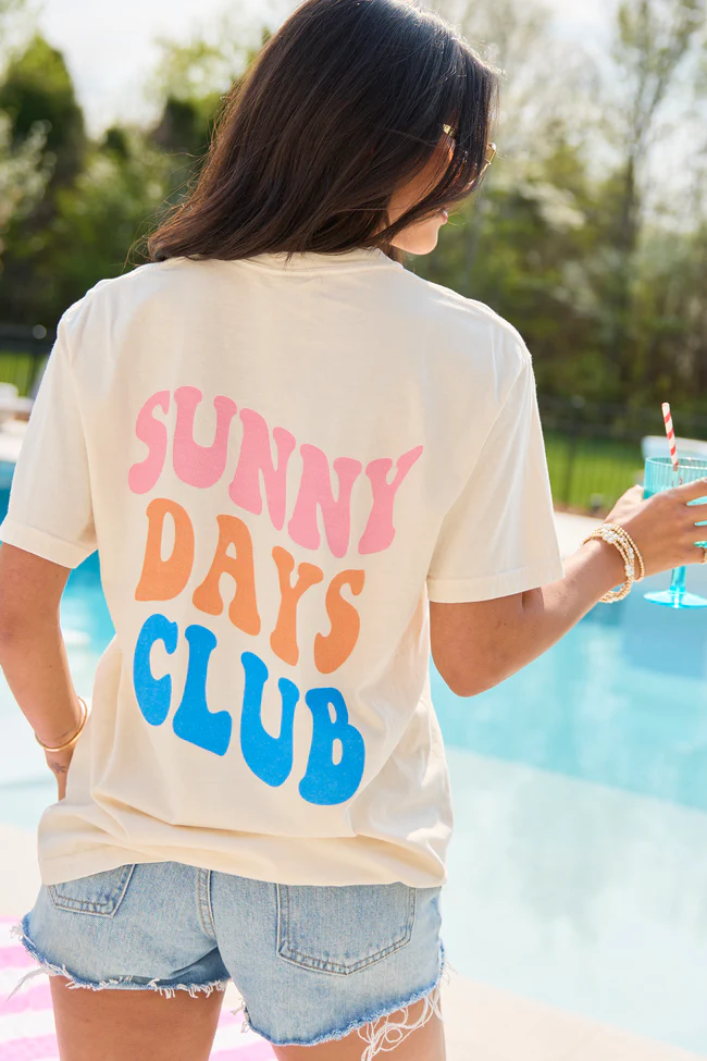 Sunny Days Club Ivory Graphic Tee - Image 3