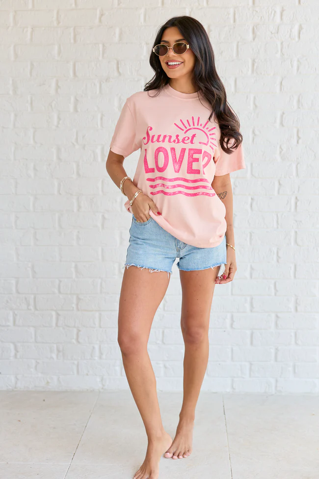 Sunset Lover Orange Graphic Tee - Image 2