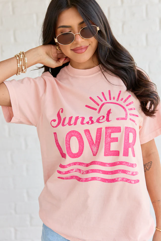 Sunset Lover Orange Graphic Tee - Image 3